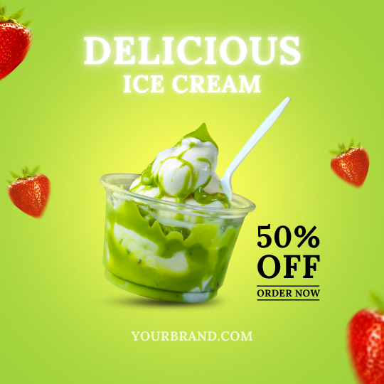 Green Ice Cream Advertisement Instagram Post